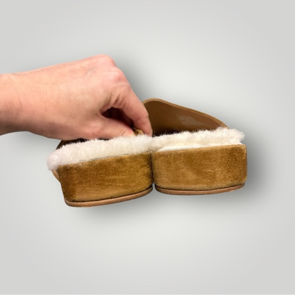 Madewell The Suede Kasey Mule in Faux Shearling in Acorn Sz 8.5 - Picture 5 of 9